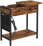 Vasagle Table d'appoint avec prises – Marron-noir vintage