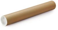 Merkloos Poster koker - 650 x 50 mm - bruin - karton - met witte deksel