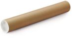 Merkloos Poster koker - 650 x 50 mm - bruin - karton - met witte deksel