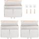 Famanu – Hangende organizer set van 3 stuks voor wand- en deuropslag, ideaal voor het opbergen van linnen, geschikt voor thuis, kantoor, badkamer en kinderkamer, kleur beige