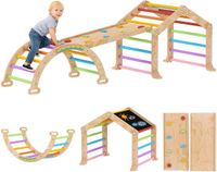 AIYAPLAY - Kinderklimtoestel - Massief hout - 100x52,5x48cm - Natuurlijk hout