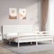 Maison Exclusive - Cadre de lit avec tête de lit, blanc, 200 x 200 cm, bois massif