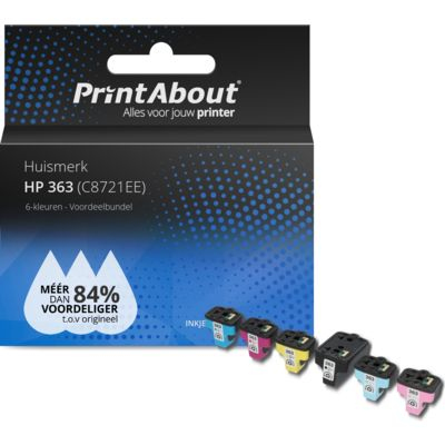 PrintAbout Huismerk HP 363 (C8721EE) Inktcartridge 6-kleuren Voordeelbundel