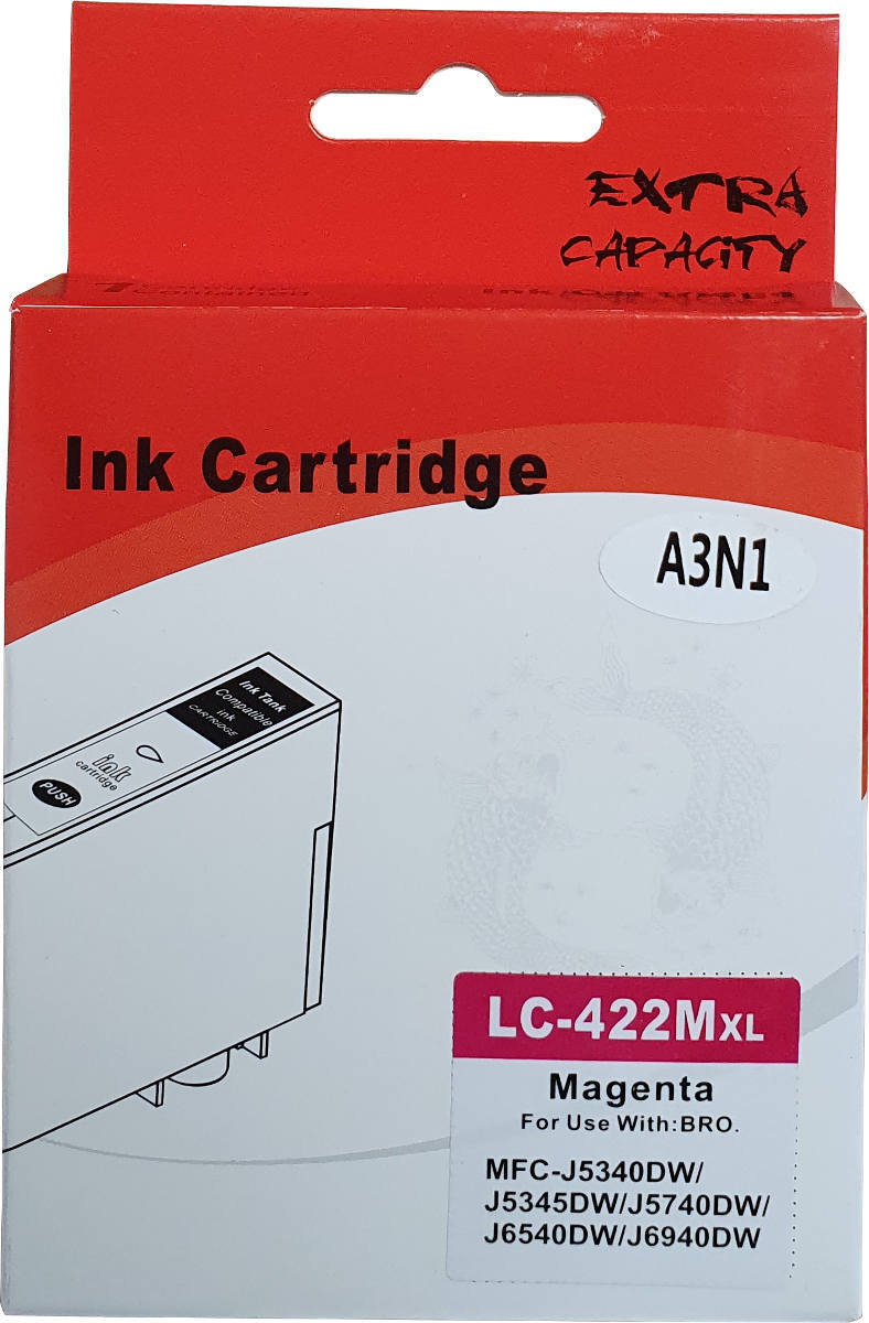 Huismerk Brother LC-422XLM cartridge magenta