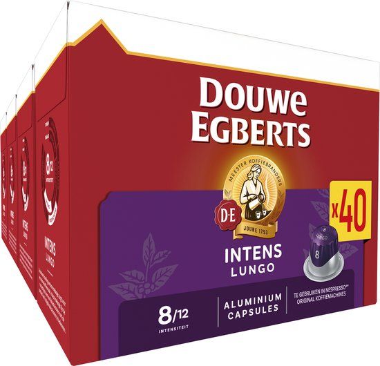 Douwe Egberts Lungo Intens Koffiecups - Intensiteit 8 - 200 cups