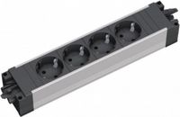 Bachmann stekkerdoos met Wieland GST18® installatiestekker en 4 contacten / zwart/zilver