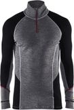 Blaklader Onderhemd zip-neck 100% merino XWARM 4699-1736 - Medium Grijs/Zwart - XS