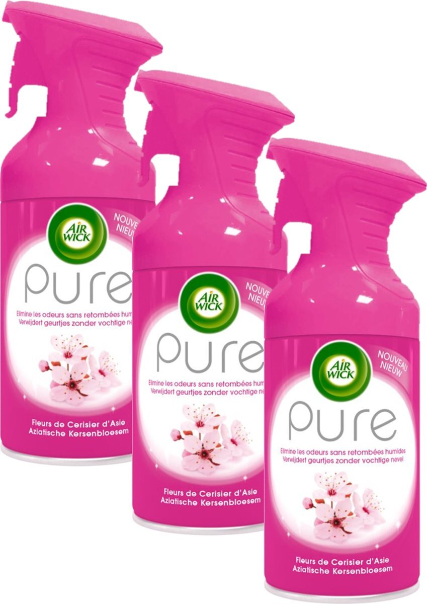 Air Wick Pure - Luchtverfrisser Spray - Kersenbloesem - 250 ml - 3 stuks