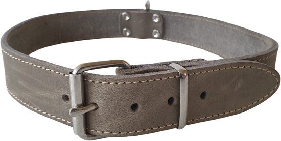 Jack And Vanilla Vetleer Halsband - Grijs - 30mm x 70cm - XL - Hond