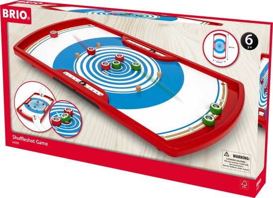 brio BRIO 34090 Shuffleshot - Spannendes Geschicklichkeitsspiel für 1-4 Spieler - Empfohlen ab 6 Jahren