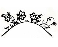 Eulenspiegel - Kunstmatige papieren wimpers met bloemen, zwart