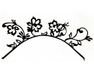 Eulenspiegel - Kunstmatige papieren wimpers met bloemen, zwart