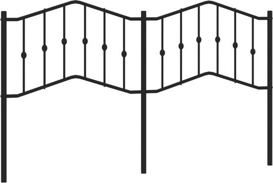 vidaXL Hoofdbord 180 cm metaal zwart