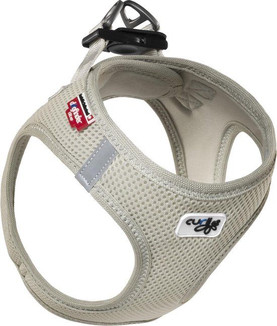 Curli Hondentuigje Air-mesh Grijs - 1-5 kg - Polyester - Anti-trek - Reflecterend