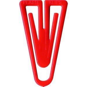 Laurel Paperclip plastic lips, PS, 35 mm, zak, rood