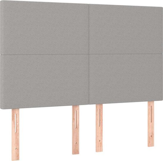 vidaXL Hoofdbord Lichtgrijs Stof 144x5x118/128 cm
