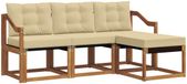vidaXL - Bank loungeset - 4 zitplaatsen - Natuurlijk en beige