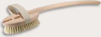 HOFMEISTER® Brosse de douche - Brosse de bain - Brosse de sauna - Brosse de dos avec manche amovible - Marron