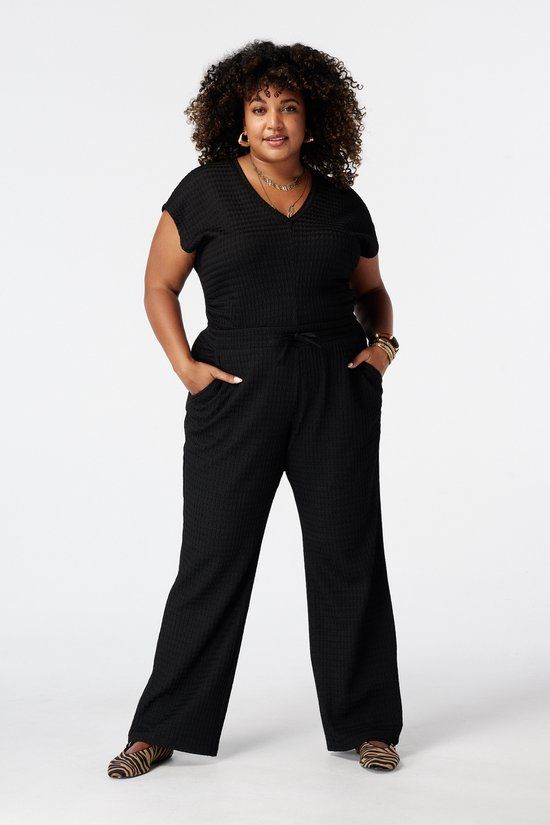MS Mode Broek met elastische taille - Zwart - Maat 54