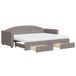 vidaXL Slaapbank met onderschuifbed en lades, stof, taupe, 80x200 cm