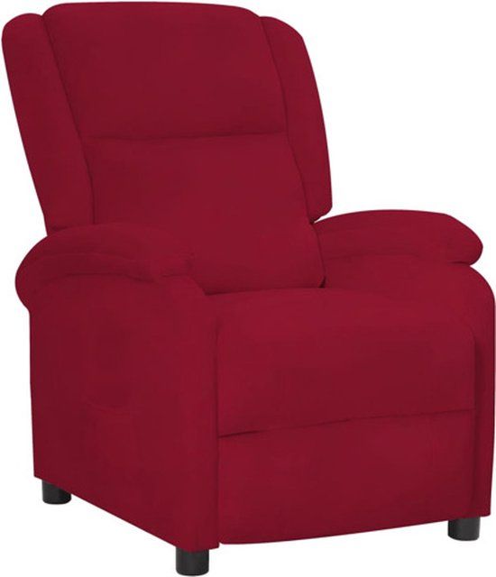 vidaXL Fauteuil verstelbaar fluweel wijnrood