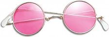 Merkloos Hippie / Flower Power Verkleed Bril - Roze