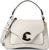 COCCINELLE Leren schoudertas handtas C-Me Calf & Marb Handbag Pearl crème