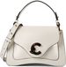 COCCINELLE Leren schoudertas handtas C-Me Calf & Marb Handbag Pearl crème