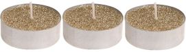 Merkloos Waxinelichtjes - Goud - 12 stuks - 6 cm - met glitter