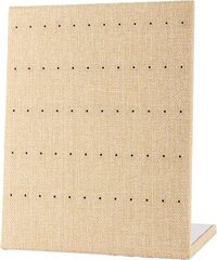 Fliex Oorbellenrek - Linnen - Beige - 60 Gaatjes - Oorbellen Standaard