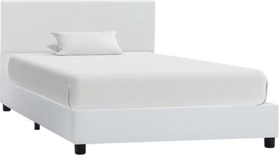 vidaXL Bedframe kunstleer wit 90x200 cm