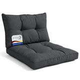 Beautissu Lounge Kussen Set met Zitkussen 60x60 cm & Rugkussen 60x40 cm Antraciet