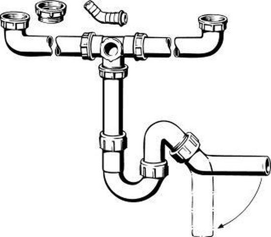 Viega Hostaleen Duploafvoer Zonder Plug Zonder Sifon Centrisch 6/4 113063
