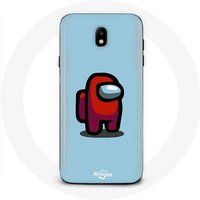 Maniacase Samsung Galaxy J3 2017 Among Us videogame blauwe achtergrond Hoesje