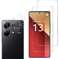 Phonillico® Gehard glas voor Xiaomi Redmi Note 13 Pro 4G en camerabescherming [Pack 2]