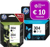 HP 304 - Inktcartridge kleur & 2x zwart (3-pack) + Instant Ink tegoed