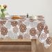 Nappe - Anti-taches avec imprimé de fleurs de dahlia - Thème automnal - Marron 140x220 cm