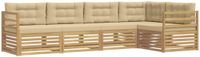 vidaXL - Hoek loungeset - 5 zitplaatsen - Wit en Beige - Polyester