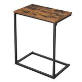 VASAGLE Bijzettafel, Kleine Salontafel, Industriële Stijl | Laptoptafel, Eenvoudige Constructie, Slaapkamer, Woonkamer, Vintage Bruin-zwart, BARNET Collectie LNT52BX