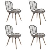VidaXL Stoelen 4 stuks Rotan/Hout Bruin