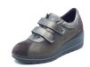 ENVAL SOFT 2274433 Tess. Caffè Sneaker Comfort voor dames van suède en stof met dubbele klittenbandsluiting