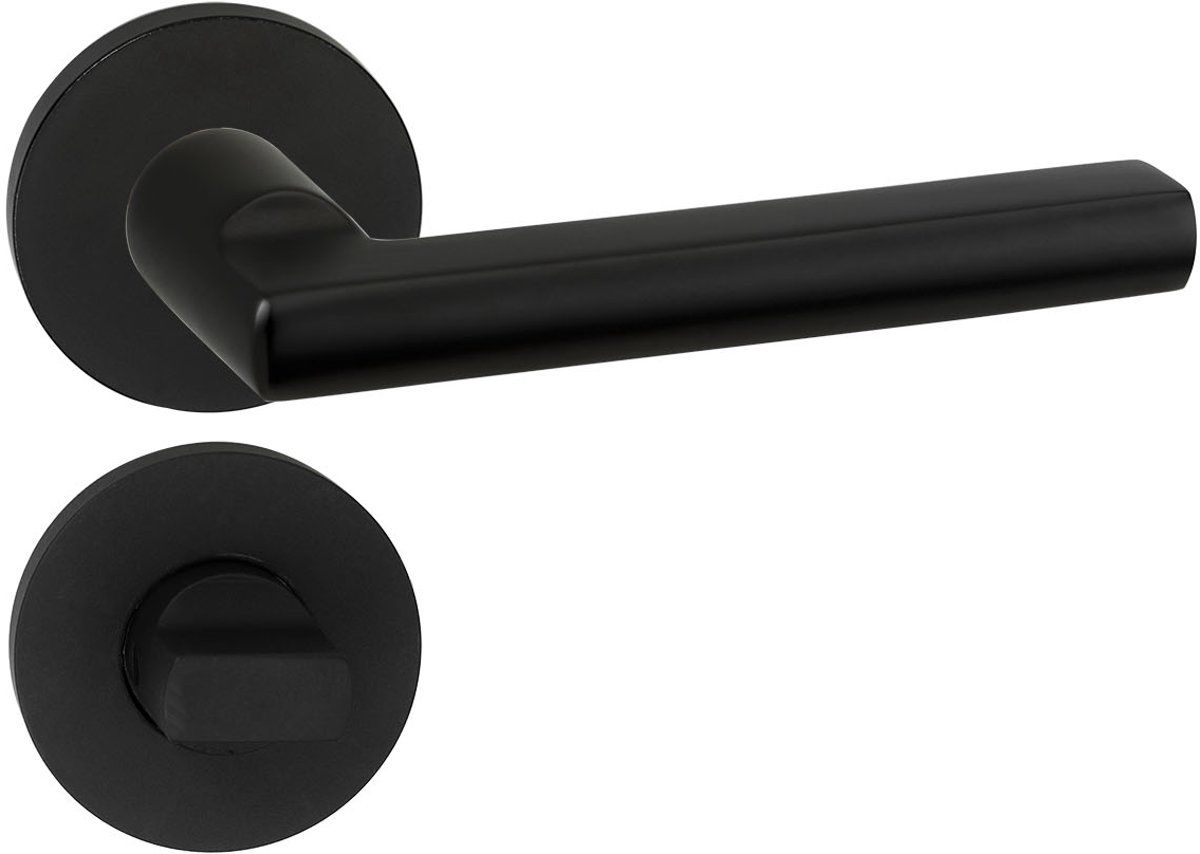 Impresso Redhill Deurbeslag Voor binnen Rond met rond toiletrozet AluminiumZwart