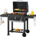 casa.pro Houtskool BBQ Arnad met deksel 105x135x47,5 cm zwart