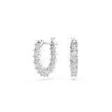 Swarovski Vittore ringoorbellen, Ronde slijpvorm, Wit, Rodium toplaag