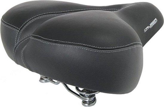 Contec City/Tour Fietszadel - Zwart - XXL Zitvlak - Met Uitsparing - 26.5CM x 27,5 CM