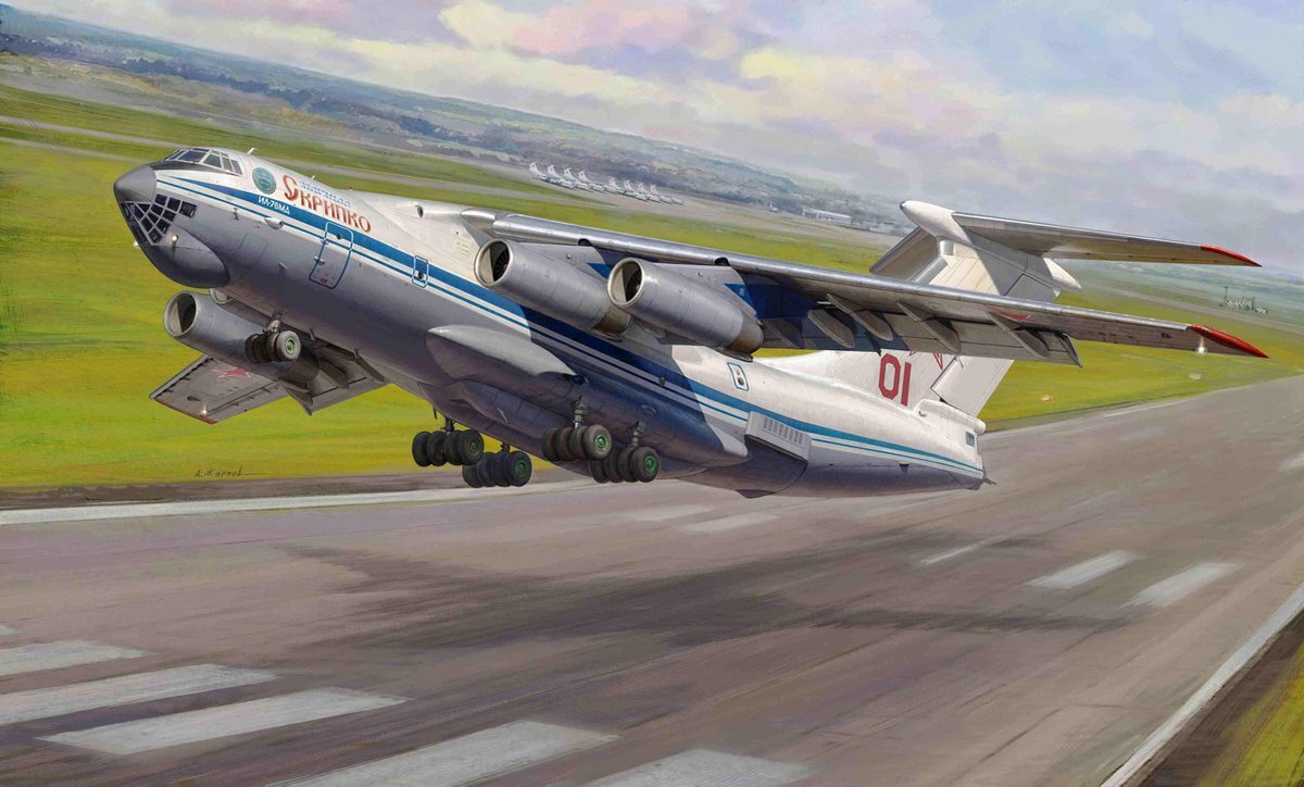 Zvezda 500787011 - 1:144 Ilyushin IL-76 MD Heavy Transporte, modelbouw, bouwpakket, staande modelbouw, hobby, knutselen, plastic kit