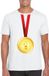Bellatio Decorations Shoppartners Bv Gouden medaille kampioen shirt wit heren - Winnaar shirt Nr 1 XL