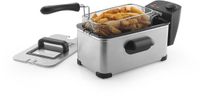 Progress 3L Diepe Friteuse - Antiaanbak Verwijderbare Mand en Deksel, 50-190°C, Kijkvenster, Instelbare Temperatuurregeling, Aan/Uit Indicatie Lampje, Koelblijvende Handgreep, 2000W