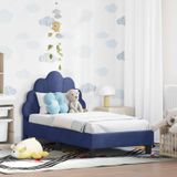 Maison Exclusive Cadre de lit pour enfant avec tête de lit bleu police, 70 x 140 cm, velours