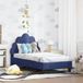 Maison Exclusive Cadre de lit pour enfant avec tête de lit bleu police, 70 x 140 cm, velours